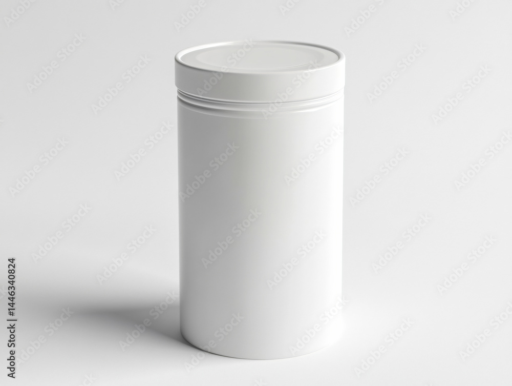 Minimalistic Cylindrical Container: Premium White Mockup for Packaging and Branding Solutions Minimalistic Cylindrical Container: Premium White Mockup for Packaging and Branding Solutions