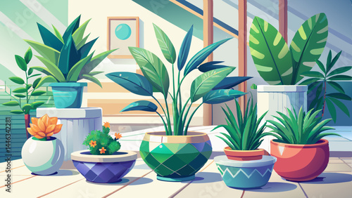 Graceful indoor plants bloom in glossy ceramic containers.
Perfect balance of nature and design in every pot.
Realistic textures bring freshness to digital decor.
White background enhances the soft 3D
