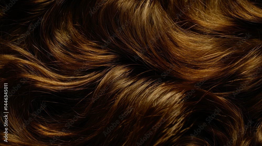 Naklejka premium Glossy brown strands flow in graceful, rippling waves