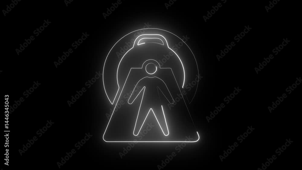 Glowing neon imaging icon isolated on black background. HD Video motion graphic animation Glowing neon imaging icon isolated on black background. HD Video motion graphic animation