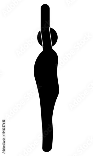 ヨガの太陽礼拝や合掌のポーズをとるピクトグラム　横からの視点