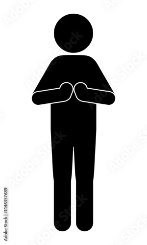 ヨガの太陽礼拝や合掌のポーズをとるピクトグラム