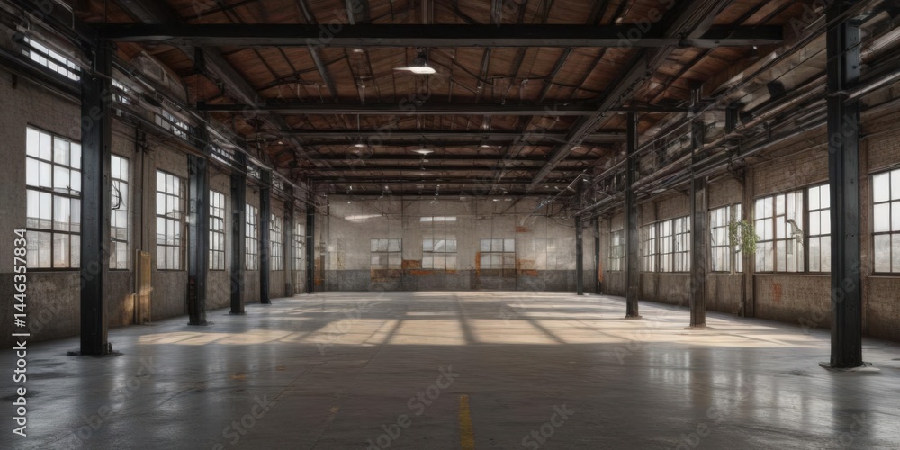 Industrial loft interior High ceilings, exposed ductwork, metal beams , space, metalwork Industrial loft interior High ceilings, exposed ductwork, metal beams , space, metalwork