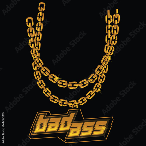badass neclace chain rapper music.eps