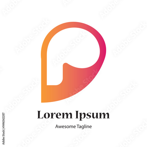 p letter paper role creative logo design icon