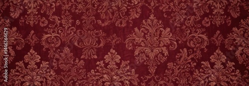 Burgundy velvet damask, intricate details, seamless pattern ,  red,  fabric,  art