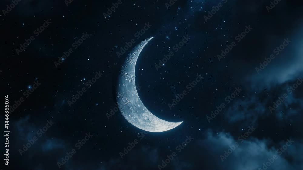 A beautiful night scene with a bright moon shining in the dark sky A beautiful night scene with a bright moon shining in the dark sky