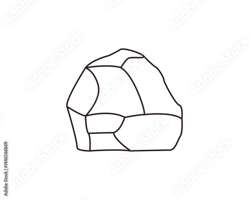 stone rock vector illustration emoji symbol sign icon flat design