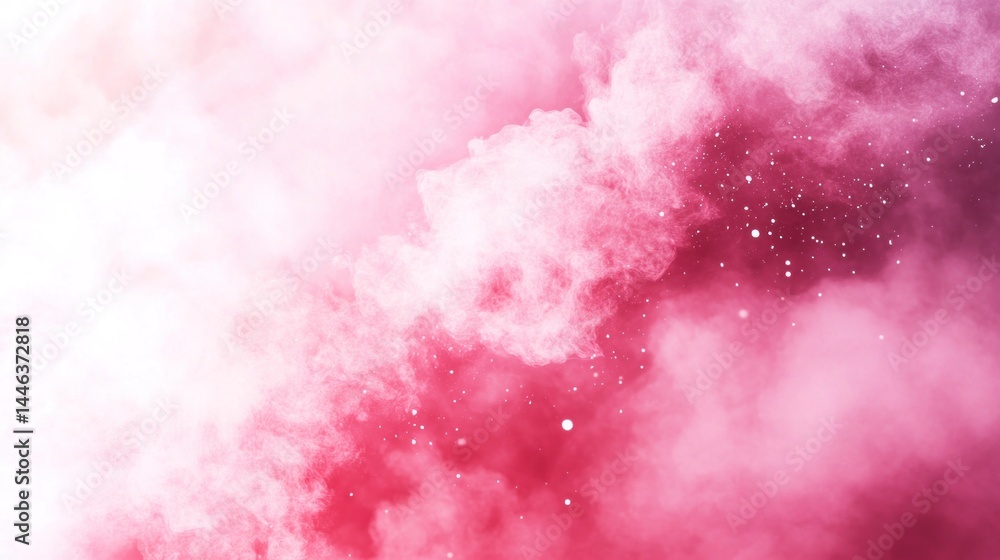Obraz premium A vibrant, abstract depiction of swirling, rosy cloudscapes.