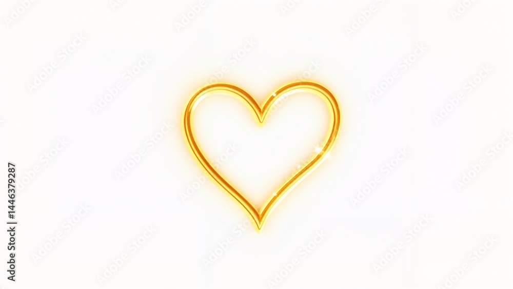 A gold heart shaped object on a white surface. A gold heart shaped object on a white surface.