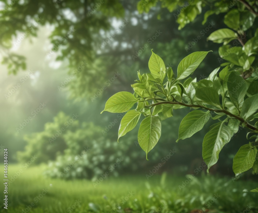 Delicate coffee bean sprouts unfurl in lush green setting , botany, spring, fresh Delicate coffee bean sprouts unfurl in lush green setting , botany, spring, fresh