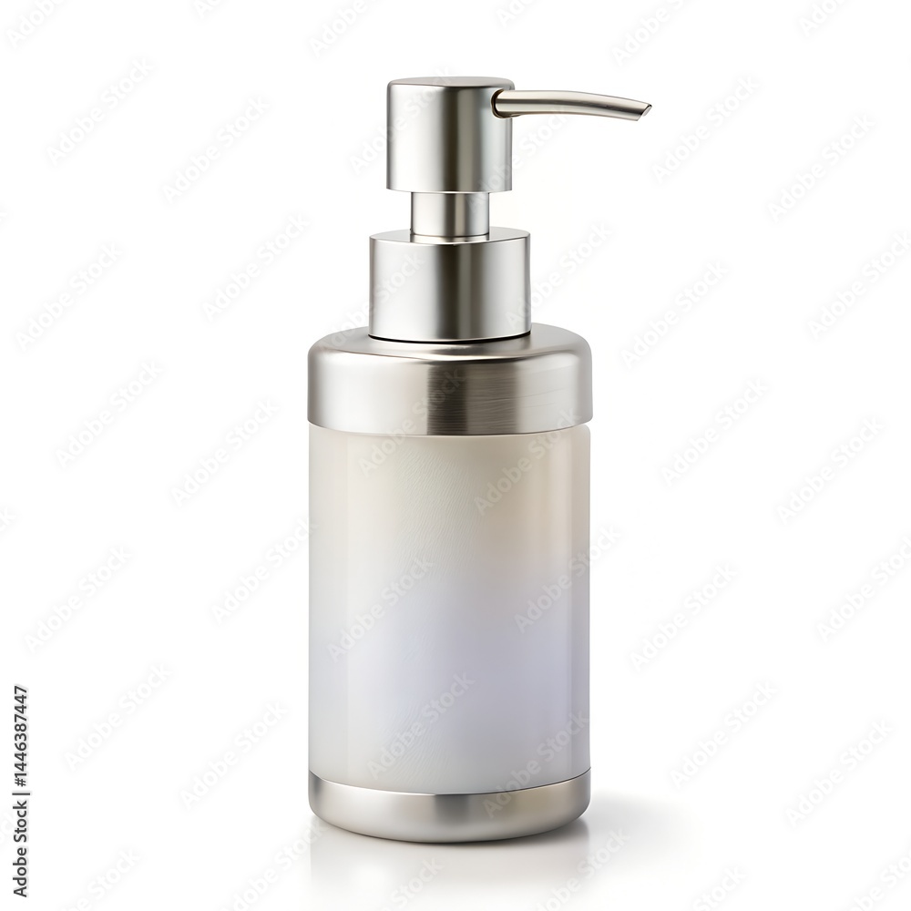 Frosted Pump Bottle with Silver Dispenser Frosted Pump Bottle with Silver Dispenser