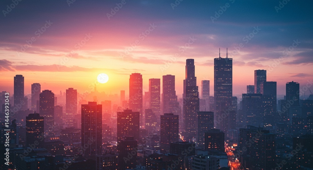 Fototapeta premium seattle skyline at sunrise