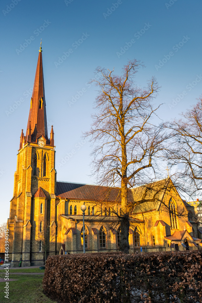 Cathedral of Goteborg at sunset, Sweden