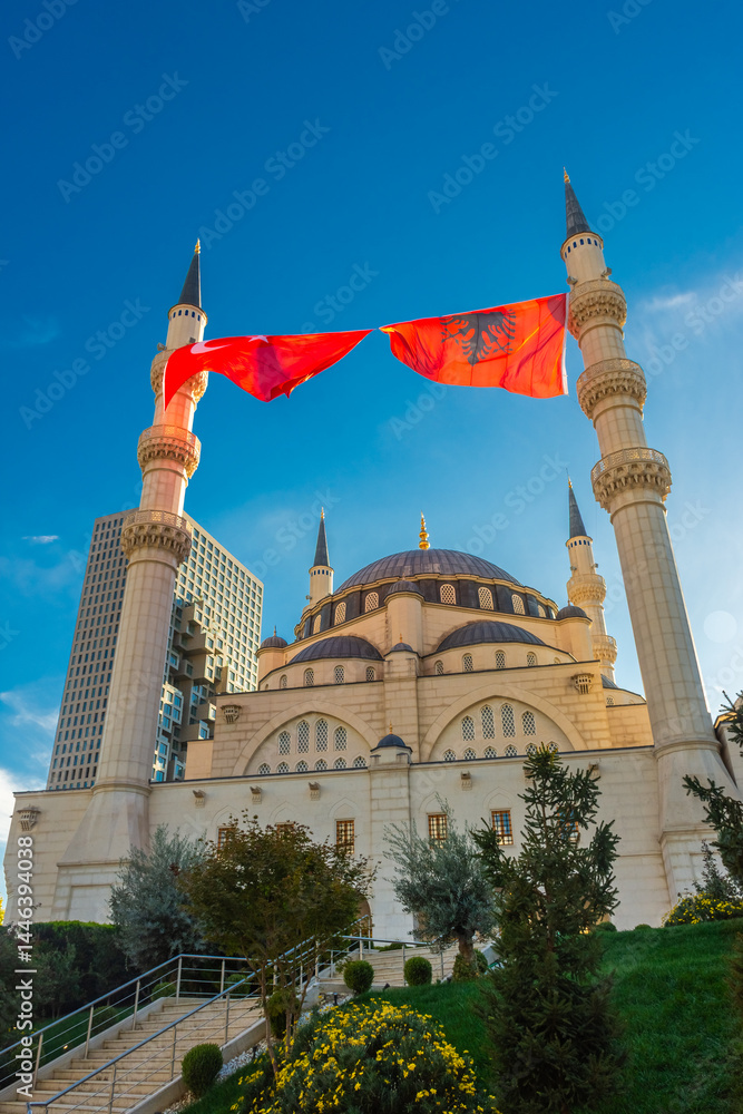 Turkish mosque of Tirana in the city center, Albania
