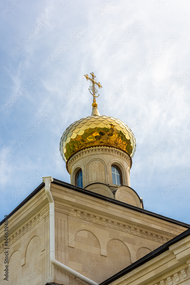 Golden domes of the Orheiul Vechi Monastery in Butuceni, Moldova