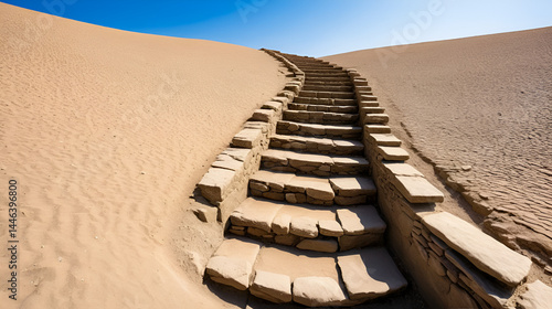 Ancient Steps to Mound in Desert