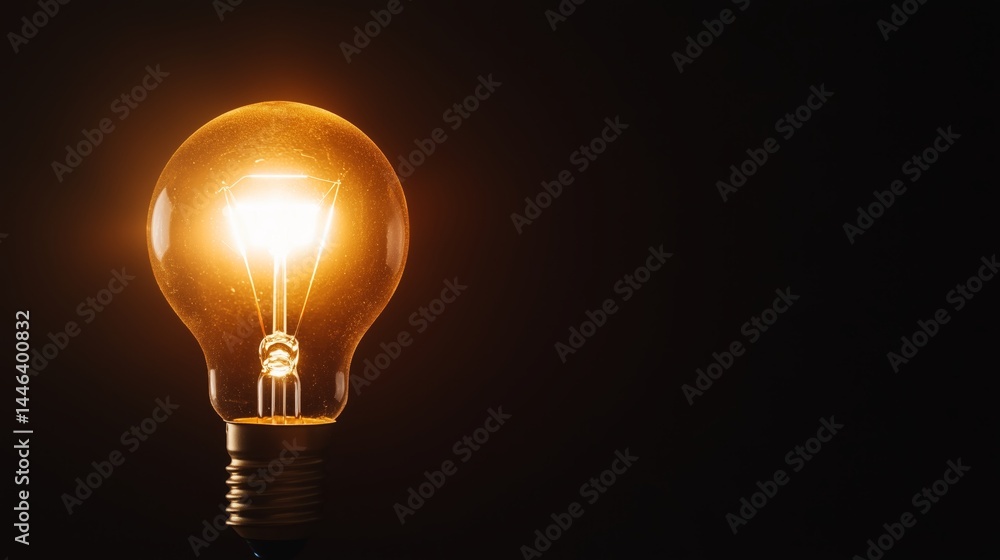 A single light bulb shining brightly A single light bulb shining brightly