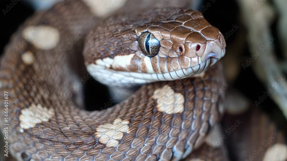A close-up shot of a snake's head and neck, great for wildlife or reptile-themed designs A close-up shot of a snake's head and neck, great for wildlife or reptile-themed designs