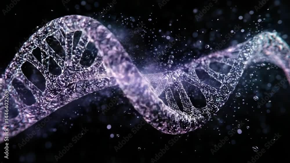 Close-up view of a double-stranded DNA molecule