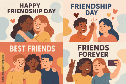 Happy Friendship Day Celebrations with Diverse Friends  