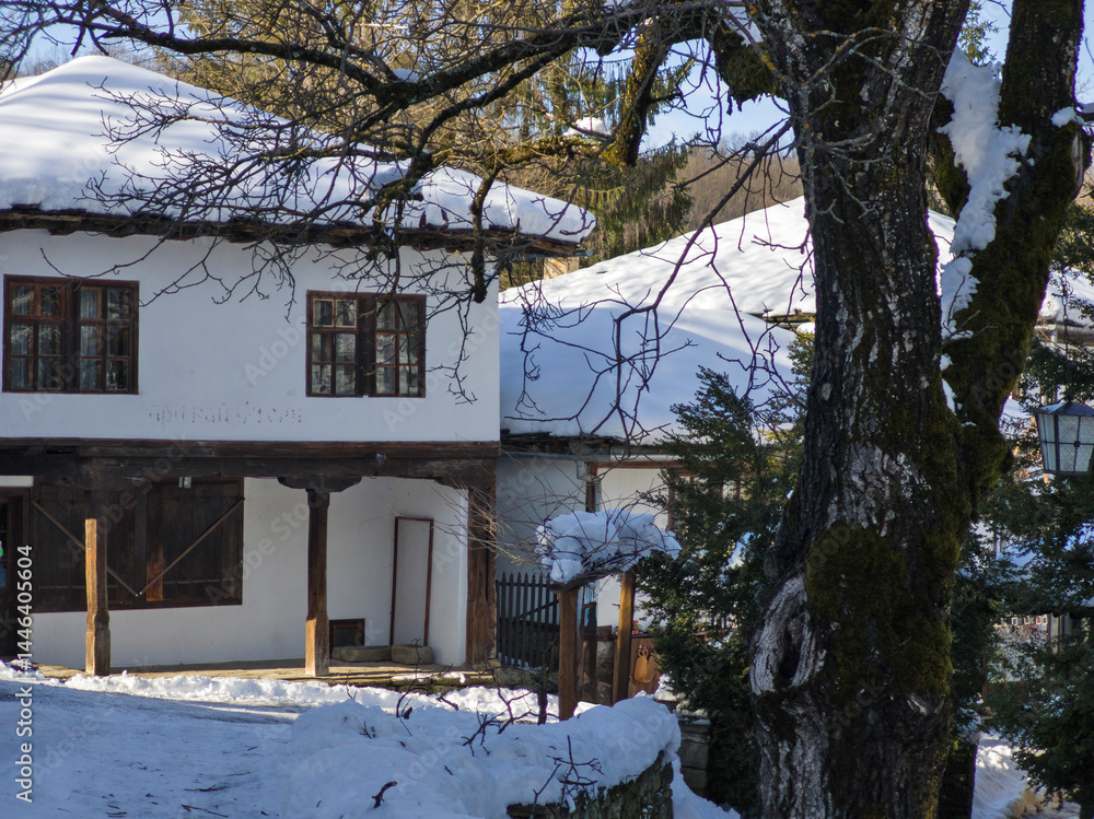 Winter view of village of Bozhentsi, Bulgaria