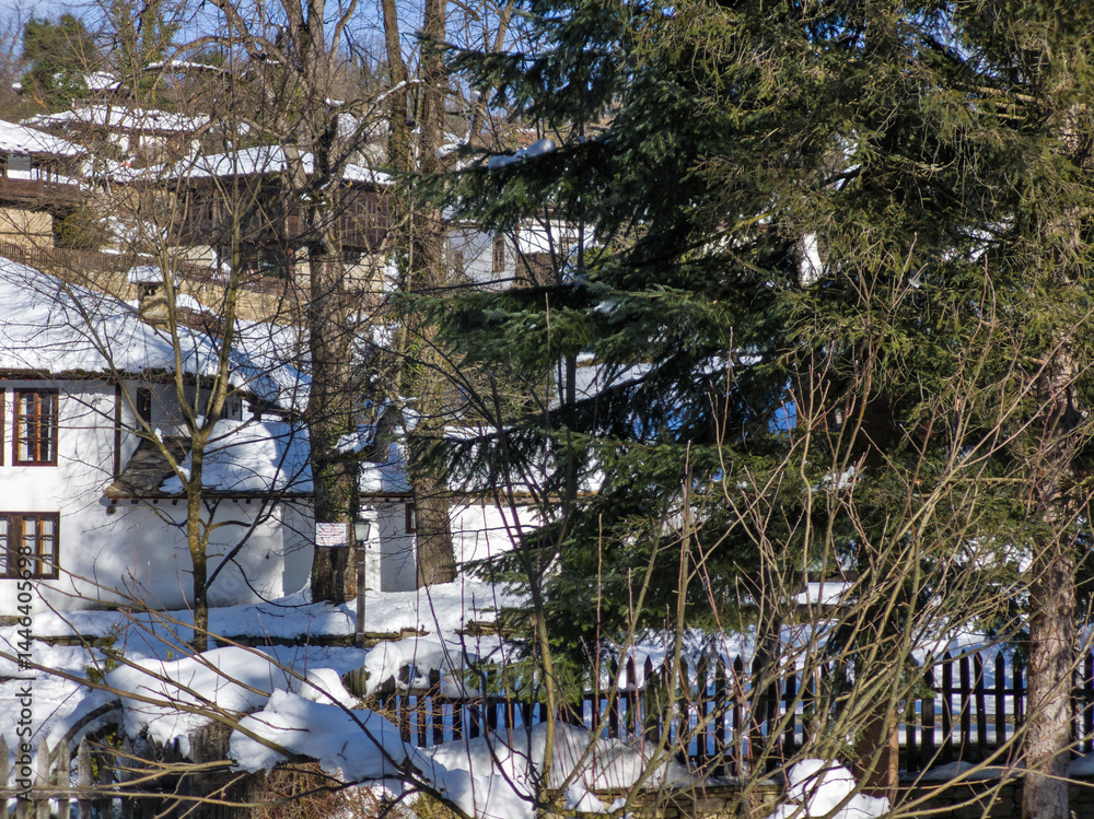 Winter view of village of Bozhentsi, Bulgaria