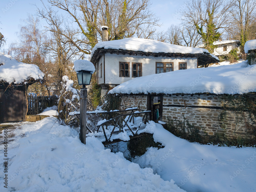 Winter view of village of Bozhentsi, Bulgaria