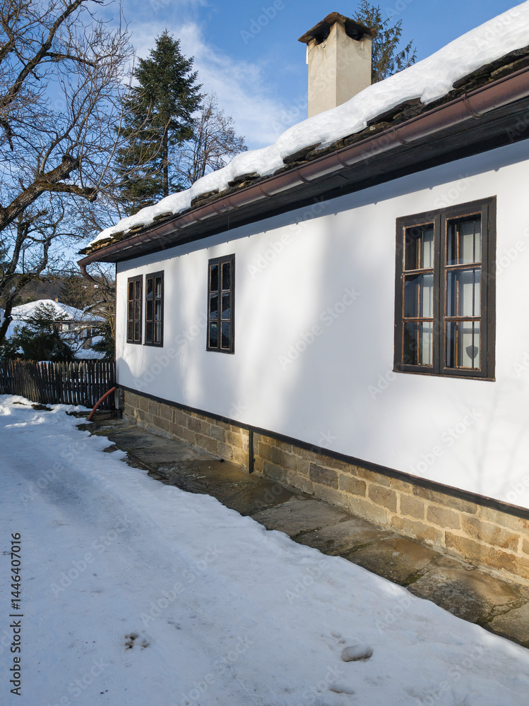 Winter view of village of Bozhentsi, Bulgaria