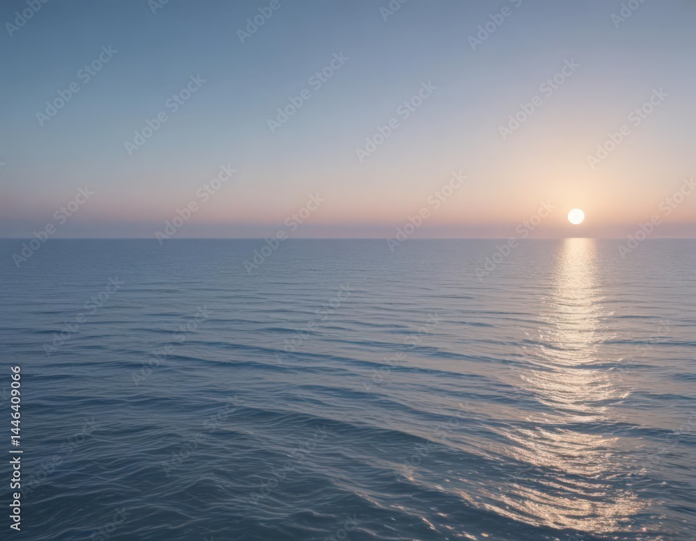 Fototapeta premium Gentle, fading light blue gradient; evokes tranquility Dreamy, peaceful ocean aesthetic , peaceful, sea, pastel
