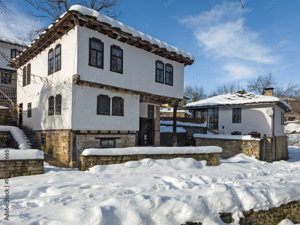 Winter view of village of Bozhentsi, Bulgaria