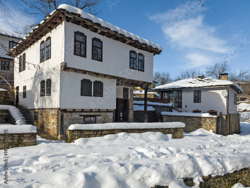Obraz na płótnie Winter view of village of Bozhentsi, Bulgaria w salonie