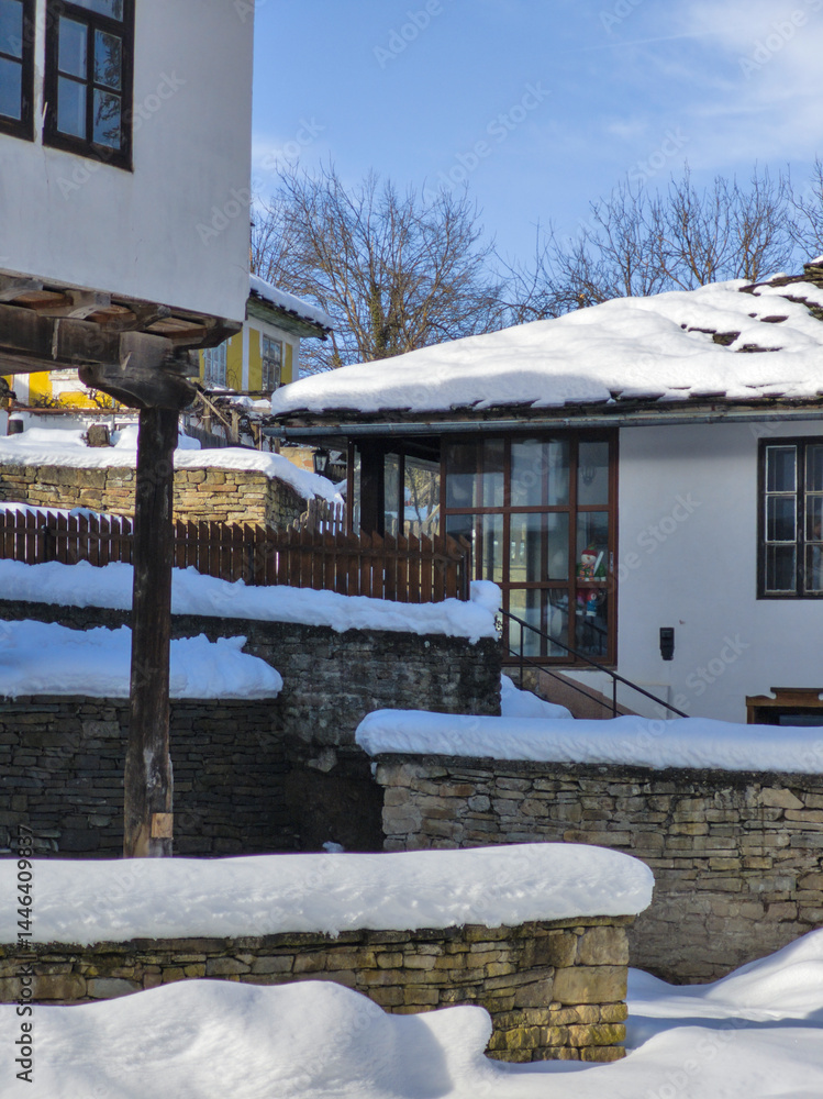 Winter view of village of Bozhentsi, Bulgaria