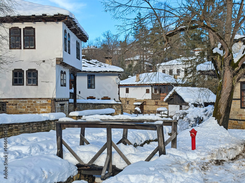 Obraz na płótnie Winter view of village of Bozhentsi, Bulgaria w salonie