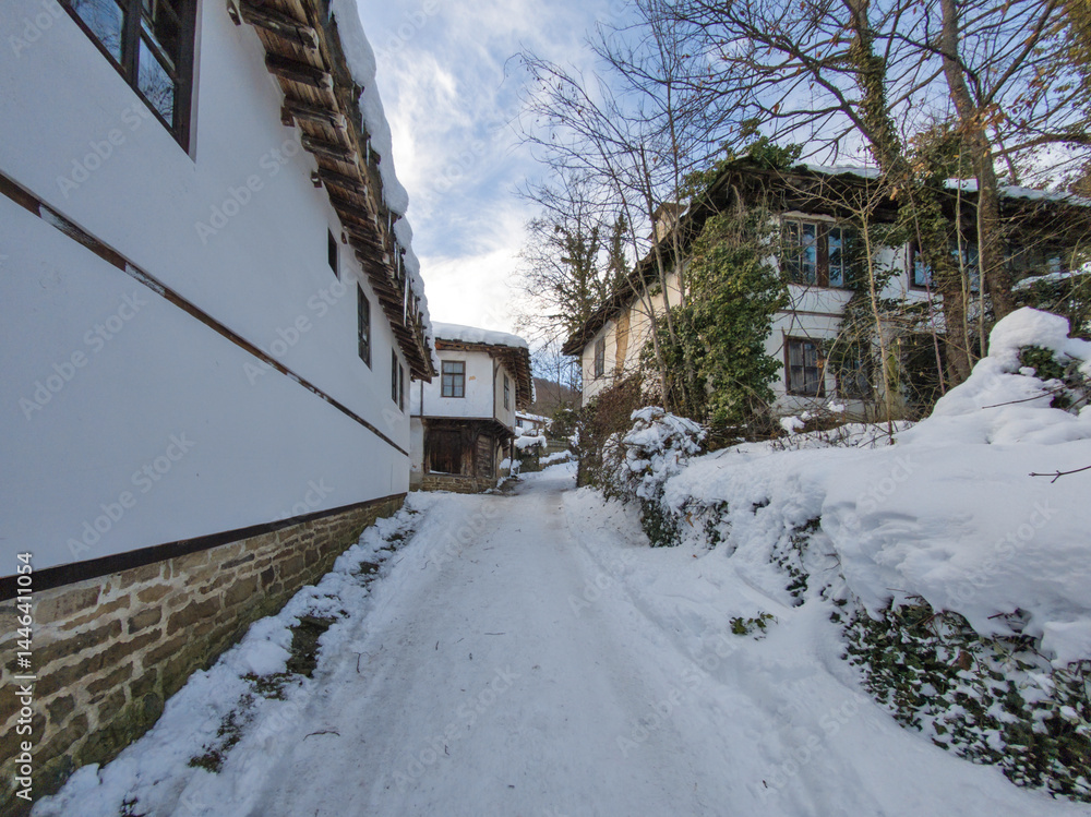 Winter view of village of Bozhentsi, Bulgaria