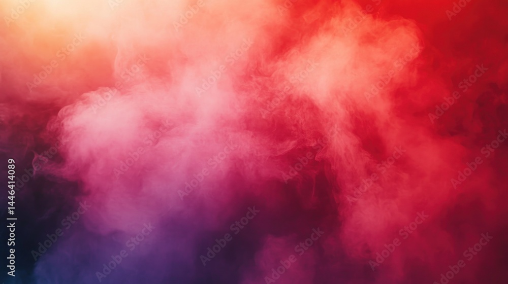 Naklejka premium Vibrant colorful smoke plumes against a dark background.