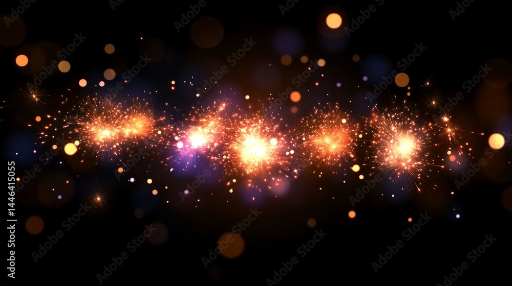 Obraz premium Sparkler Lights Background: Fireworks Bokeh Texture