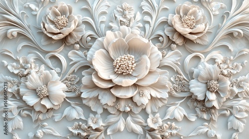 Ornate floral relief design