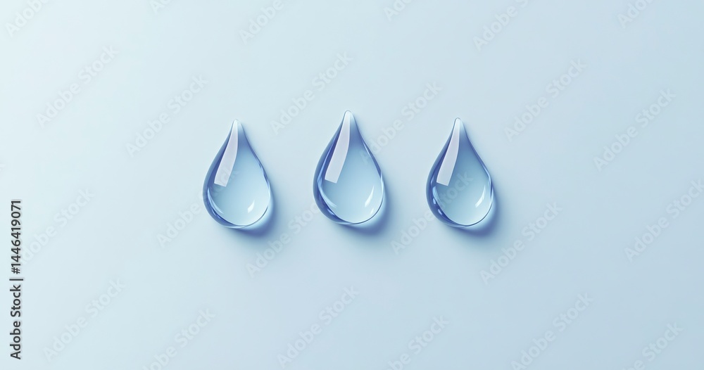 Water Drops on Blue Background Water Drops on Blue Background
