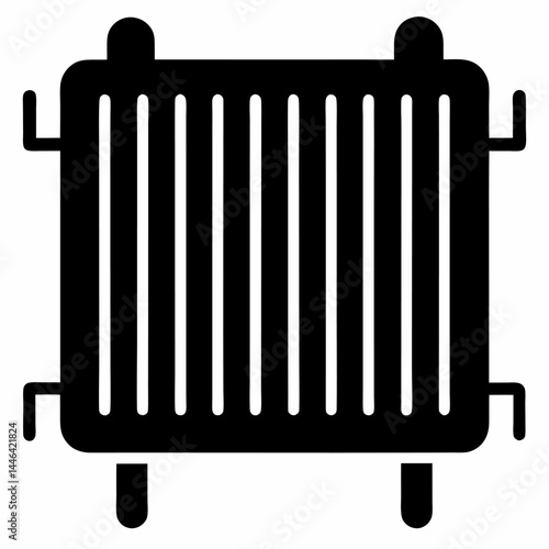 Radiator icon black vector on white background.