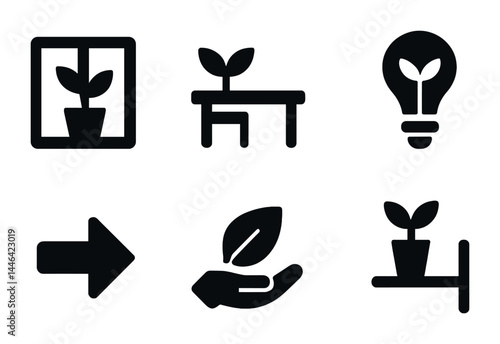 Eco-friendly concepts and green energy icons for sustainable living design