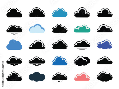 vector icon set features cloud symbols for weather forecast