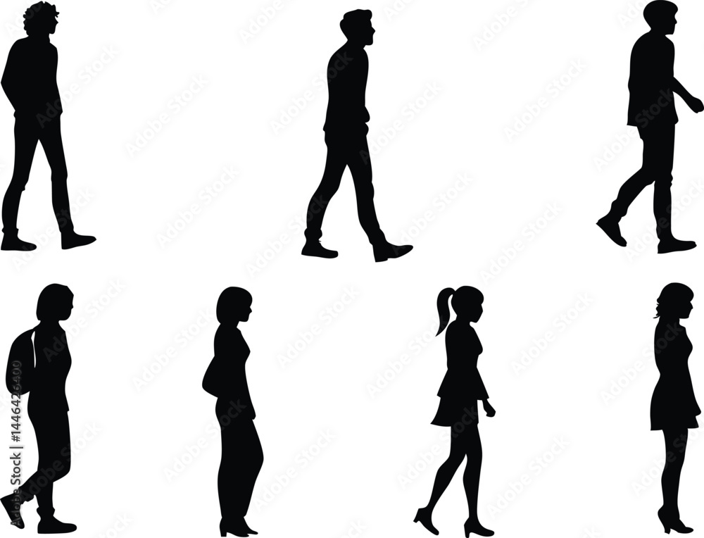 Naklejka premium vector silhouettes illustrate people