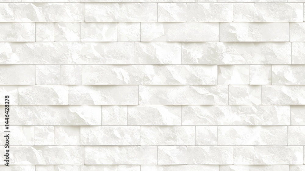 Fototapeta premium White Thin Stone Brick Wall Texture Background