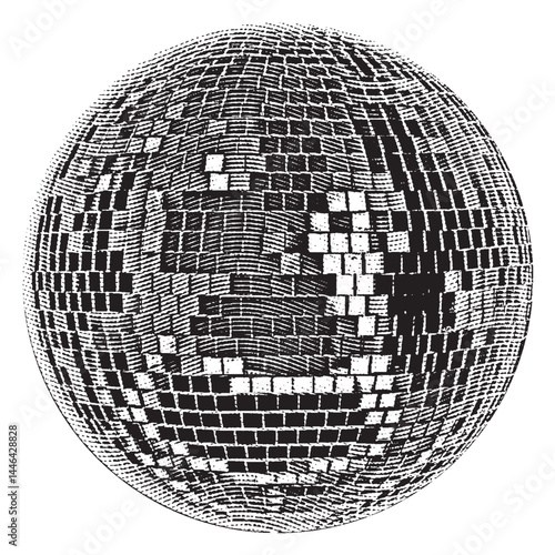 Disco ball isolated. Disco ball clipart. Mirrorball with lights.	
