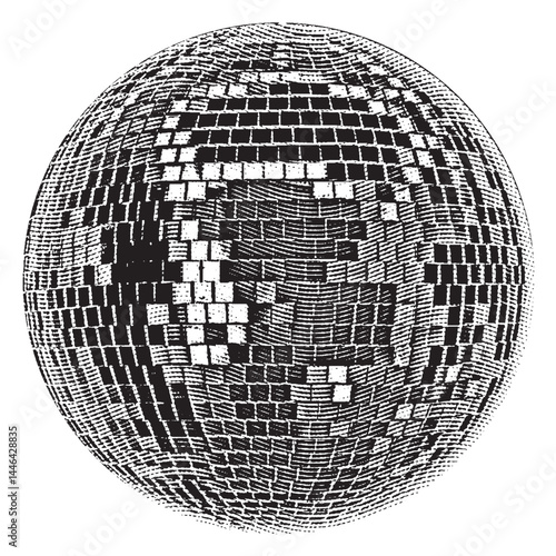 Disco ball isolated. Disco ball clipart. Mirrorball with lights.	

