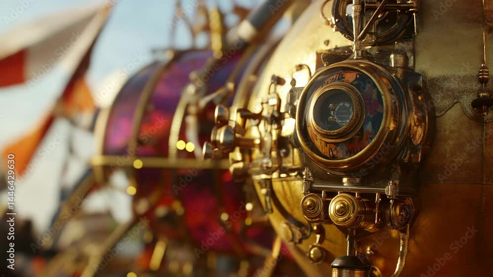 Steampunk Globe Lens Close-Up at Festival Steampunk Globe Lens Close-Up at Festival