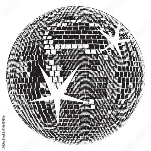 Disco ball isolated. Disco ball clipart. Mirrorball with lights.	
