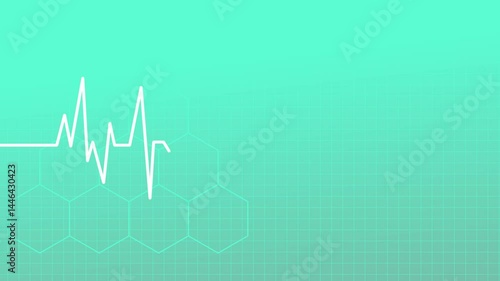 Background healthcare Heartbeat lines animation  vector background created with computer graphics. green and blue color wave and grid . healthcare footage 4k