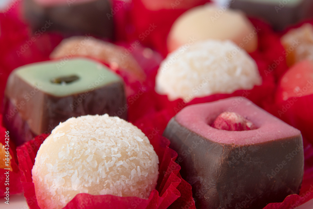 handmade candy, almonds, sweets, chocolate